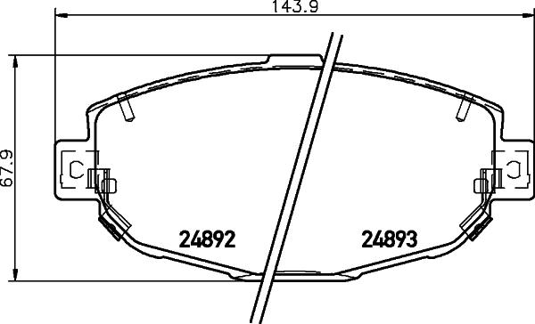 HELLA 8DB 355 036-801 - Тормозные колодки, дисковые, комплект autosila-amz.com