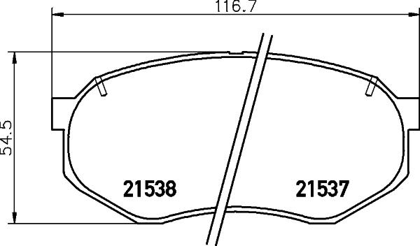 HELLA 8DB 355 036-811 - Тормозные колодки, дисковые, комплект autosila-amz.com