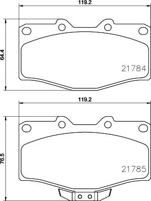 HELLA 8DB 355 036-821 - Тормозные колодки, дисковые, комплект autosila-amz.com