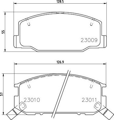 HELLA 8DB 355 030-411 - Тормозные колодки, дисковые, комплект autosila-amz.com