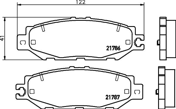 HELLA 8DB 355 030-541 - Тормозные колодки, дисковые, комплект autosila-amz.com