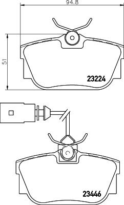 HELLA 8DB 355 030-821 - Тормозные колодки, дисковые, комплект autosila-amz.com