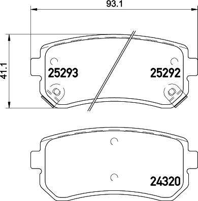 HELLA 8DB 355 030-301 - Тормозные колодки, дисковые, комплект autosila-amz.com