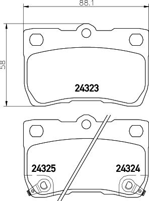 HELLA 8DB 355 030-381 - Тормозные колодки, дисковые, комплект autosila-amz.com