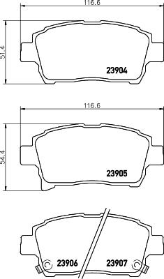 HELLA 8DB 355 030-241 - Тормозные колодки, дисковые, комплект autosila-amz.com