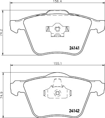 HELLA 8DB 355 031-971 - Тормозные колодки, дисковые, комплект autosila-amz.com