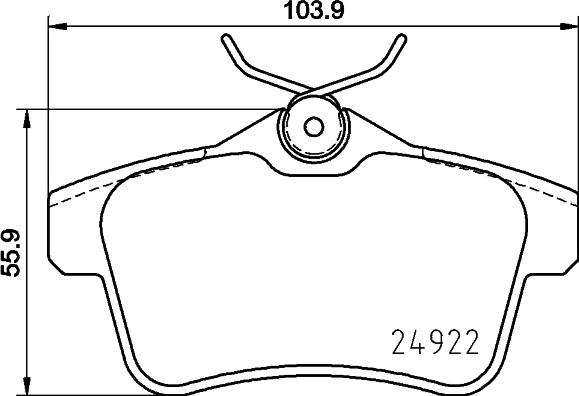 HELLA 8DB 355 031-811 - Тормозные колодки, дисковые, комплект autosila-amz.com