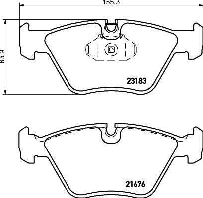 HELLA 8DB 355 031-391 - Тормозные колодки, дисковые, комплект autosila-amz.com