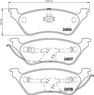 HELLA 8DB 355 031-241 - Тормозные колодки, дисковые, комплект autosila-amz.com