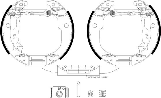 HELLA 8DB 355 038-131 - Комплект тормозных колодок, барабанные autosila-amz.com