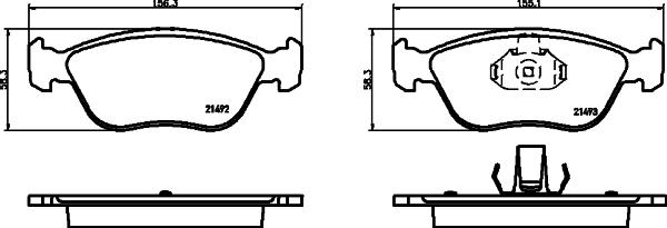 HELLA 8DB 355 032-971 - Тормозные колодки, дисковые, комплект autosila-amz.com