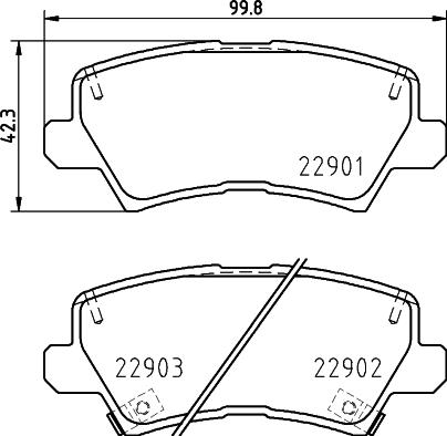 HELLA 8DB 355 037-921 - Тормозные колодки, дисковые, комплект autosila-amz.com