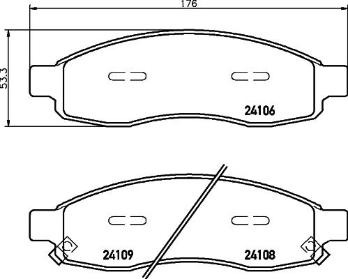 HELLA 8DB 355 037-421 - Тормозные колодки, дисковые, комплект autosila-amz.com