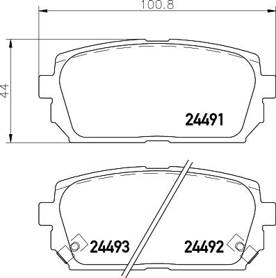 HELLA 8DB 355 037-571 - Тормозные колодки, дисковые, комплект autosila-amz.com