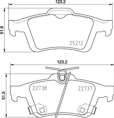 HELLA 8DB 355 037-661 - Тормозные колодки, дисковые, комплект autosila-amz.com