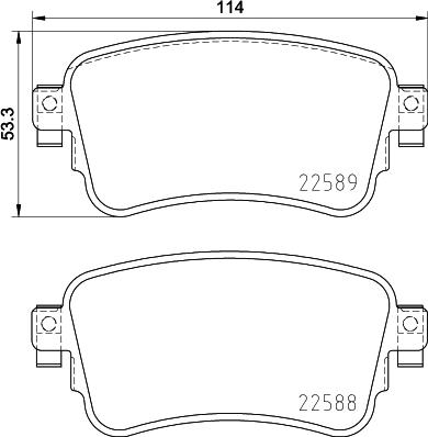 HELLA 8DB 355 037-681 - Тормозные колодки, дисковые, комплект autosila-amz.com