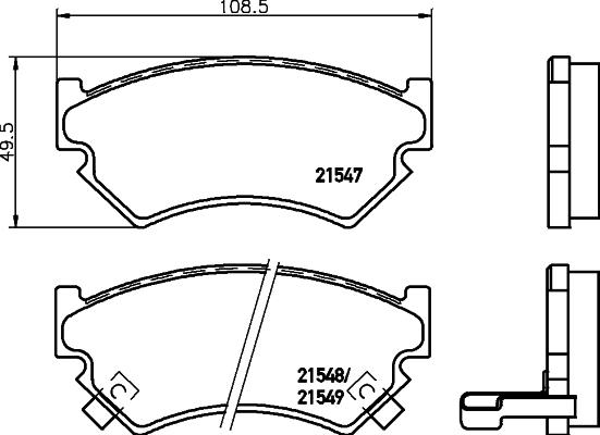 HELLA 8DB 355 037-281 - Тормозные колодки, дисковые, комплект autosila-amz.com