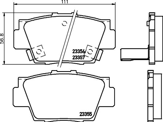 HELLA 8DB 355 029-031 - Тормозные колодки, дисковые, комплект autosila-amz.com