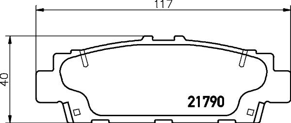 HELLA 8DB 355 029-391 - Тормозные колодки, дисковые, комплект autosila-amz.com