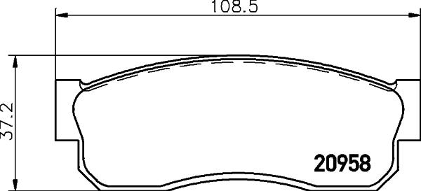 HELLA 8DB 355 029-211 - Тормозные колодки, дисковые, комплект autosila-amz.com