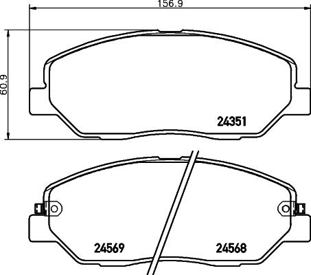 HELLA 8DB 355 024-401 - Тормозные колодки, дисковые, комплект autosila-amz.com