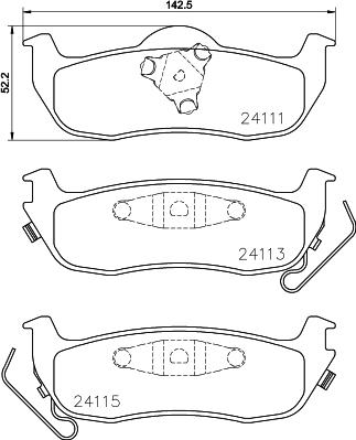 HELLA 8DB 355 024-681 - Тормозные колодки, дисковые, комплект autosila-amz.com