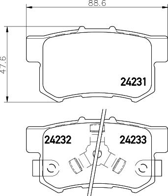 HELLA 8DB 355 024-351 - Тормозные колодки, дисковые, комплект autosila-amz.com