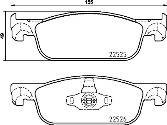 HELLA 8DB 355 025-471 - Тормозные колодки, дисковые, комплект autosila-amz.com