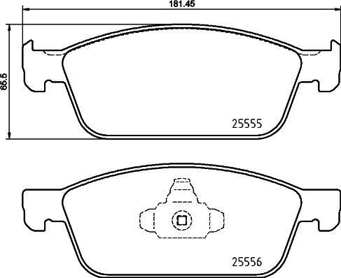 HELLA 8DB 355 025-511 - Тормозные колодки, дисковые, комплект autosila-amz.com