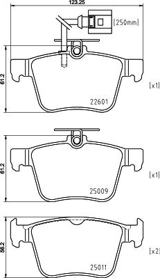 HELLA 8DB 355 025-661 - Тормозные колодки, дисковые, комплект autosila-amz.com