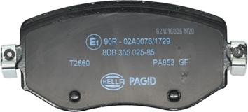 HELLA 8DB 355 025-851 - Тормозные колодки, дисковые, комплект autosila-amz.com