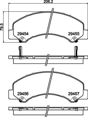 HELLA 8DB 355 025-801 - Тормозные колодки, дисковые, комплект autosila-amz.com