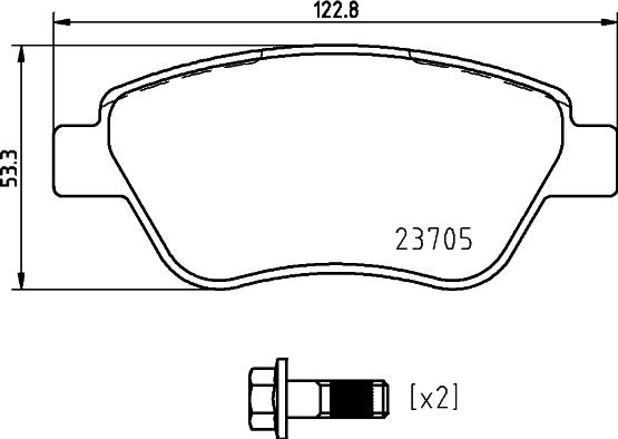 HELLA 8DB 355 025-301 - Тормозные колодки, дисковые, комплект autosila-amz.com