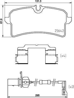 HELLA 8DB 355 025-291 - Тормозные колодки, дисковые, комплект autosila-amz.com