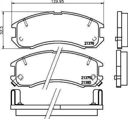 HELLA 8DB 355 005-821 - Тормозные колодки, дисковые, комплект autosila-amz.com