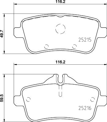 HELLA 8DB 355 026-481 - Тормозные колодки, дисковые, комплект autosila-amz.com