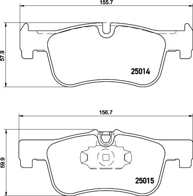 HELLA 8DB 355 026-551 - Тормозные колодки, дисковые, комплект autosila-amz.com