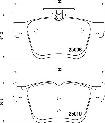 HELLA 8DB 355 026-561 - Тормозные колодки, дисковые, комплект autosila-amz.com