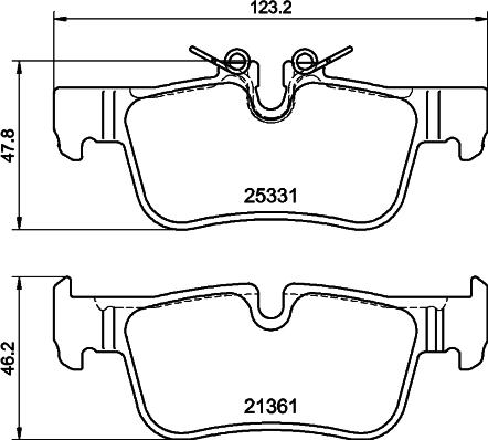 HELLA 8DB 355 026-661 - Тормозные колодки, дисковые, комплект autosila-amz.com