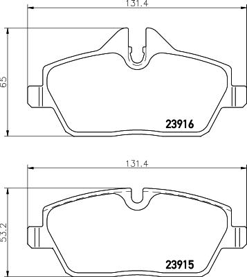 HELLA 8DB 355 026-031 - Тормозные колодки, дисковые, комплект autosila-amz.com