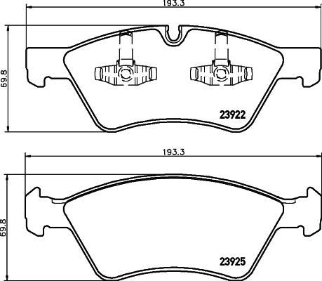 HELLA 8DB 355 026-101 - Тормозные колодки, дисковые, комплект autosila-amz.com