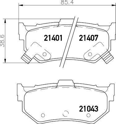 HELLA 8DB 355 026-861 - Тормозные колодки, дисковые, комплект autosila-amz.com