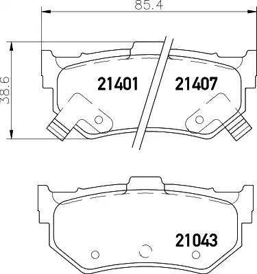 HELLA 8DB 355 006-281 - Комплект тормозных колодок, дисковый тормоз HONDA ACCORD II (AC, AD), ACCORD II Hatchback (AC, AD), PRELUDE II (AB) / SUZUKI SWI autosila-amz.com