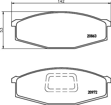 HELLA 8DB 355 026-811 - Тормозные колодки, дисковые, комплект autosila-amz.com