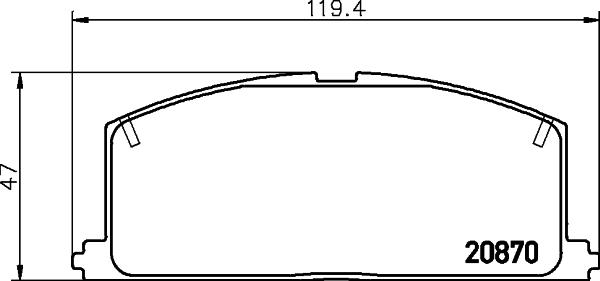 HELLA 8DB 355 026-821 - Тормозные колодки, дисковые, комплект autosila-amz.com