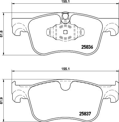 HELLA 8DB 355 020-931 - Тормозные колодки, дисковые, комплект autosila-amz.com