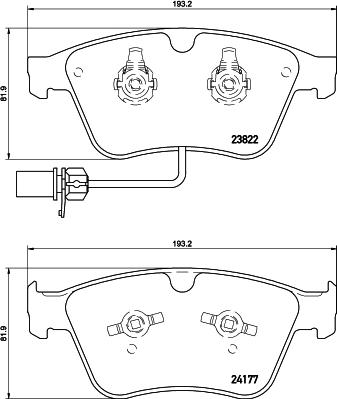 HELLA 8DB 355 020-441 - Тормозные колодки, дисковые, комплект autosila-amz.com