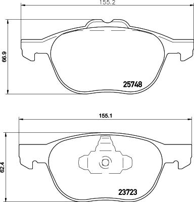 HELLA 8DB 355 020-411 - Тормозные колодки, дисковые, комплект autosila-amz.com