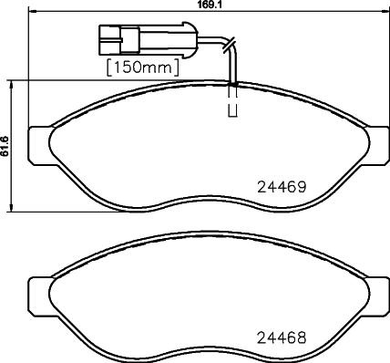 HELLA 8DB 355 020-651 - Тормозные колодки, дисковые, комплект autosila-amz.com