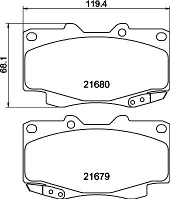 HELLA 8DB 355 020-811 - Тормозные колодки, дисковые, комплект autosila-amz.com